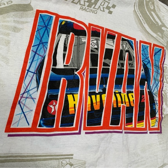 Vintage Ford Official Sportswear Ernie Irvan T Shirt Mens XXL White AOP Racing - Picture 6 of 11